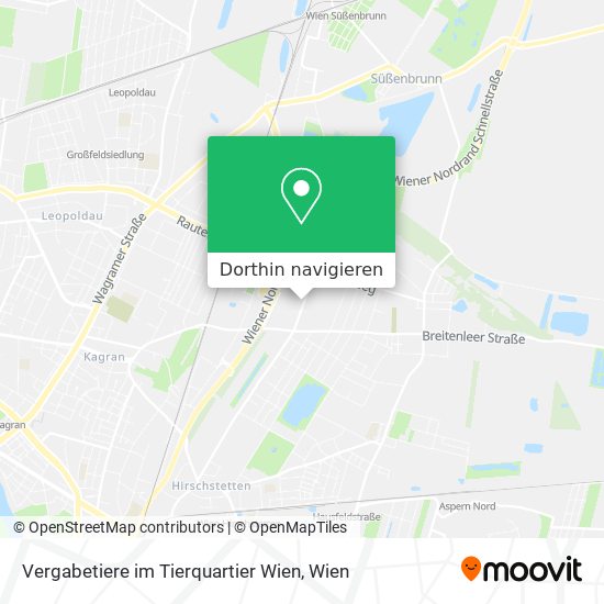 Vergabetiere im Tierquartier Wien Karte