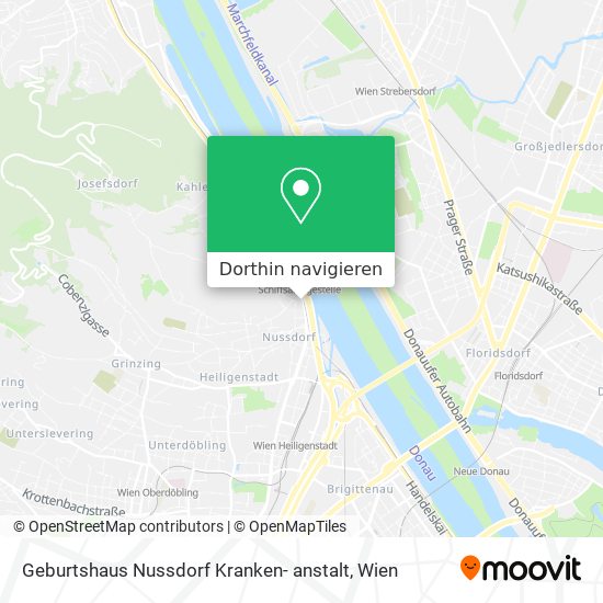 Geburtshaus Nussdorf Kranken- anstalt Karte