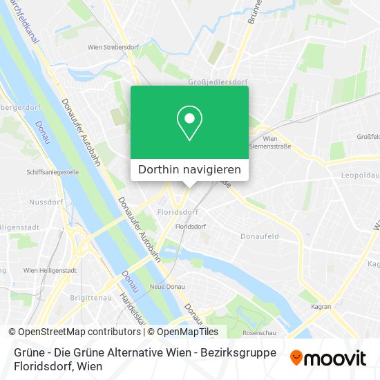 Grüne - Die Grüne Alternative Wien - Bezirksgruppe Floridsdorf Karte