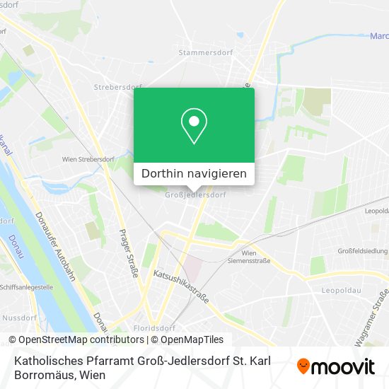 Katholisches Pfarramt Groß-Jedlersdorf St. Karl Borromäus Karte