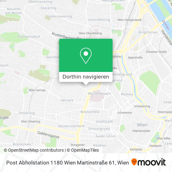 Post Abholstation 1180 Wien Martinstraße 61 Karte