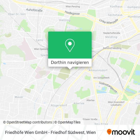 Friedhöfe Wien GmbH - Friedhof Südwest Karte