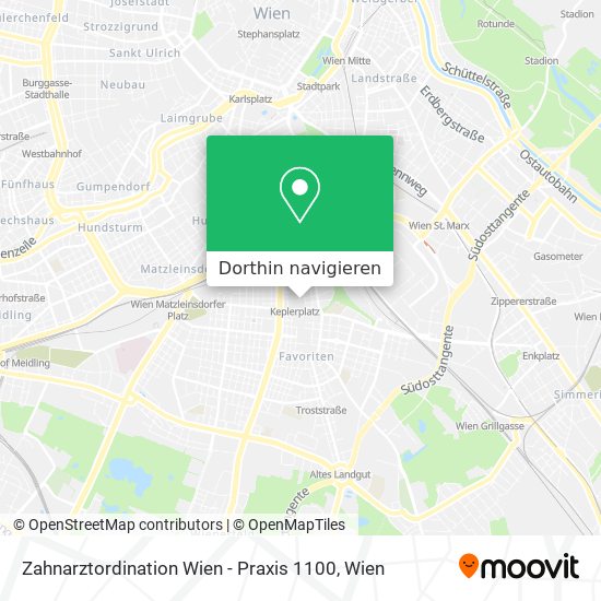 Zahnarztordination Wien - Praxis 1100 Karte