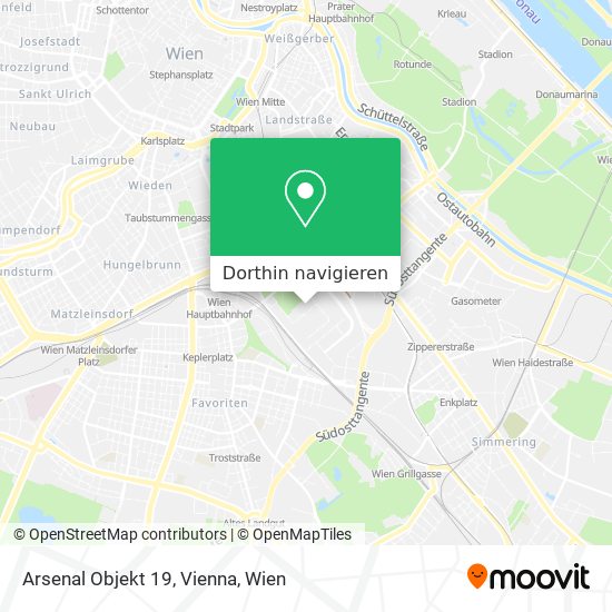 Arsenal Objekt 19, Vienna Karte