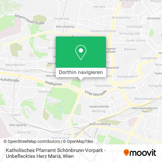 Katholisches Pfarramt Schönbrunn-Vorpark - Unbeflecktes Herz Mariä Karte