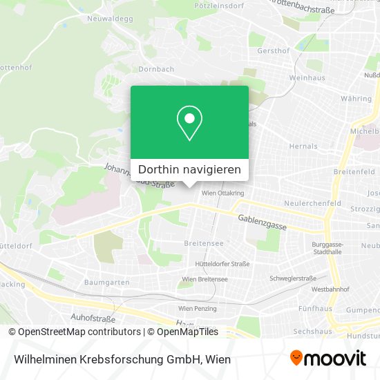 Wilhelminen Krebsforschung GmbH Karte