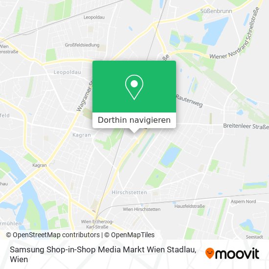 Samsung Shop-in-Shop Media Markt Wien Stadlau Karte