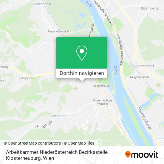 Arbeitkammer Niederösterreich Bezirksstelle Klosterneuburg Karte