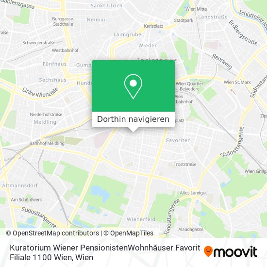 Kuratorium Wiener PensionistenWohnhãuser Favorit Filiale 1100 Wien Karte