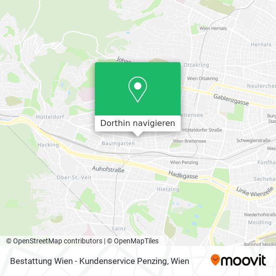 Bestattung Wien - Kundenservice Penzing Karte