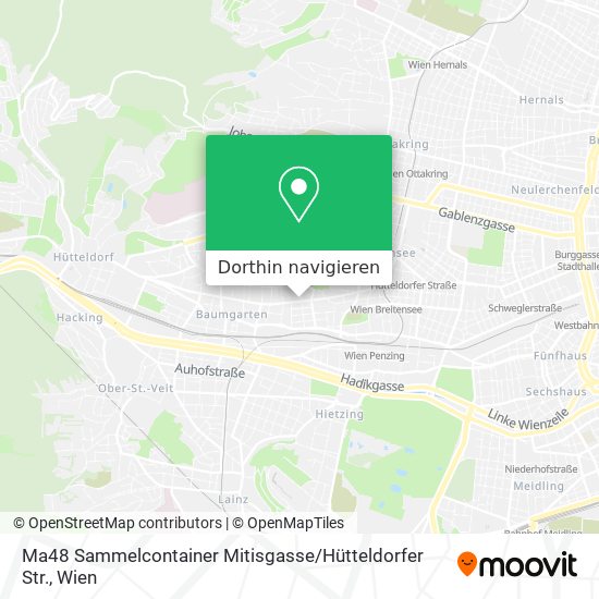 Ma48 Sammelcontainer Mitisgasse / Hütteldorfer Str. Karte