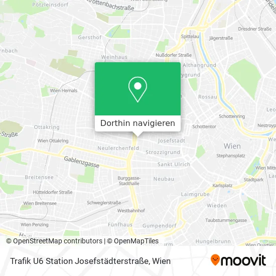 Trafik U6 Station Josefstädterstraße Karte