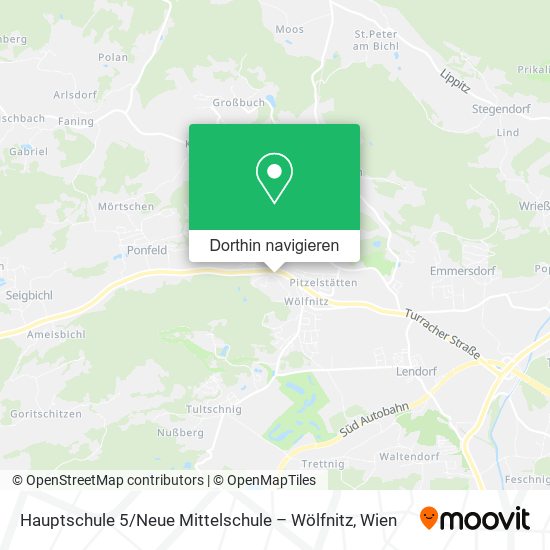 Hauptschule 5 / Neue Mittelschule – Wölfnitz Karte