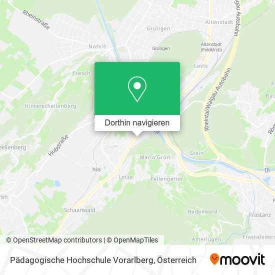 Pädagogische Hochschule Vorarlberg Karte