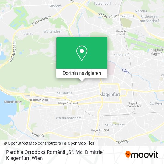 Parohia Ortodoxă Română „Sf. Mc. Dimitrie” Klagenfurt Karte