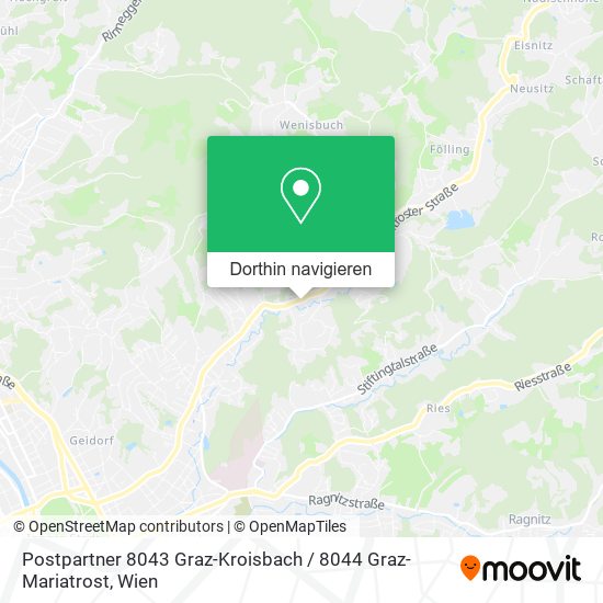 Postpartner 8043 Graz-Kroisbach / 8044 Graz-Mariatrost Karte