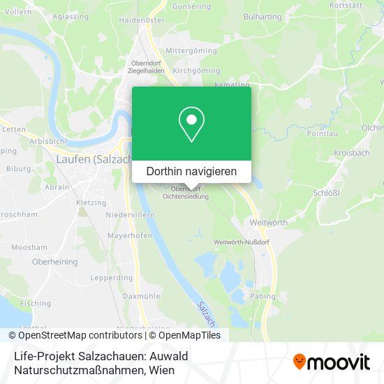 Life-Projekt Salzachauen: Auwald Naturschutzmaßnahmen Karte