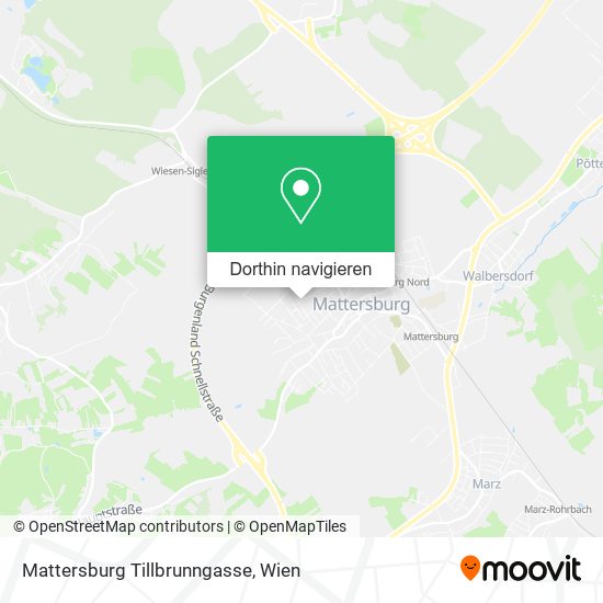 Mattersburg Tillbrunngasse Karte