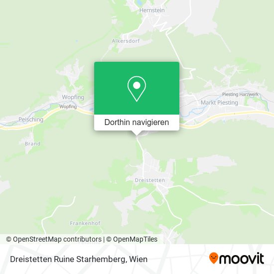 Dreistetten Ruine Starhemberg Karte
