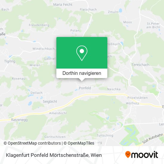 Klagenfurt Ponfeld Mörtschenstraße Karte
