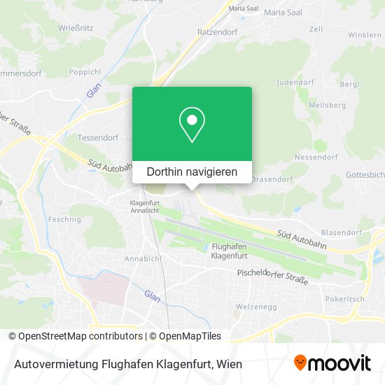 Autovermietung Flughafen Klagenfurt Karte