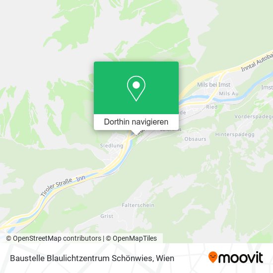 Baustelle Blaulichtzentrum Schönwies Karte