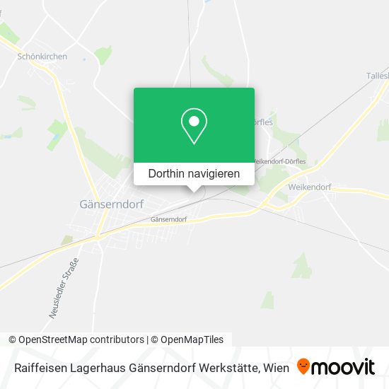 Raiffeisen Lagerhaus Gänserndorf Werkstätte Karte