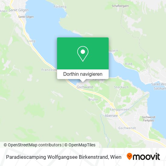 Paradiescamping Wolfgangsee Birkenstrand Karte