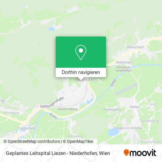 Geplantes Leitspital Liezen - Niederhofen Karte