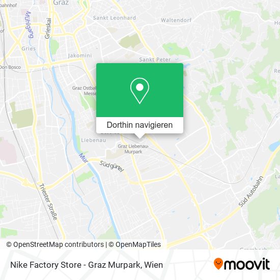 Nike Factory Store - Graz Murpark Karte