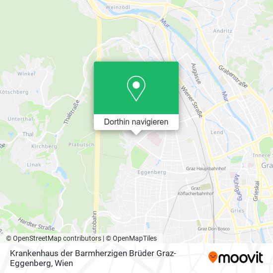 Krankenhaus der Barmherzigen Brüder Graz-Eggenberg Karte