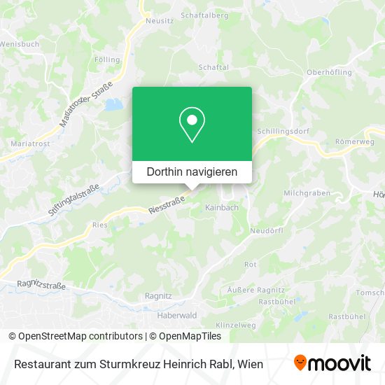 Restaurant zum Sturmkreuz Heinrich Rabl Karte