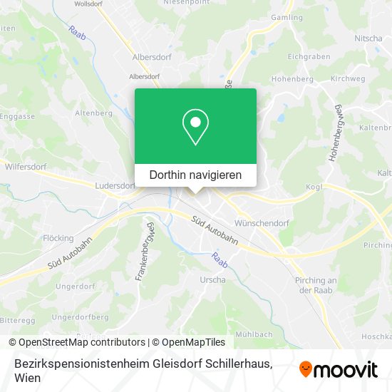Bezirkspensionistenheim Gleisdorf Schillerhaus Karte