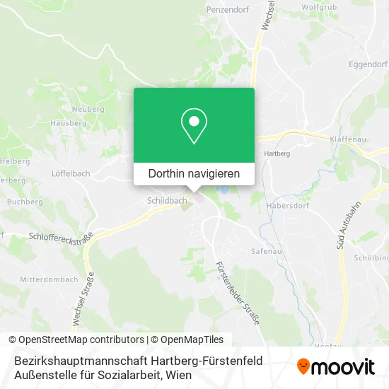 Bezirkshauptmannschaft Hartberg-Fürstenfeld Außenstelle für Sozialarbeit Karte