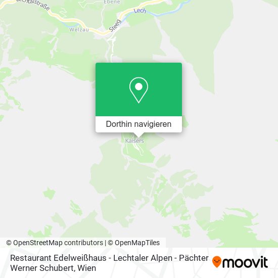 Restaurant Edelweißhaus - Lechtaler Alpen - Pächter Werner Schubert Karte