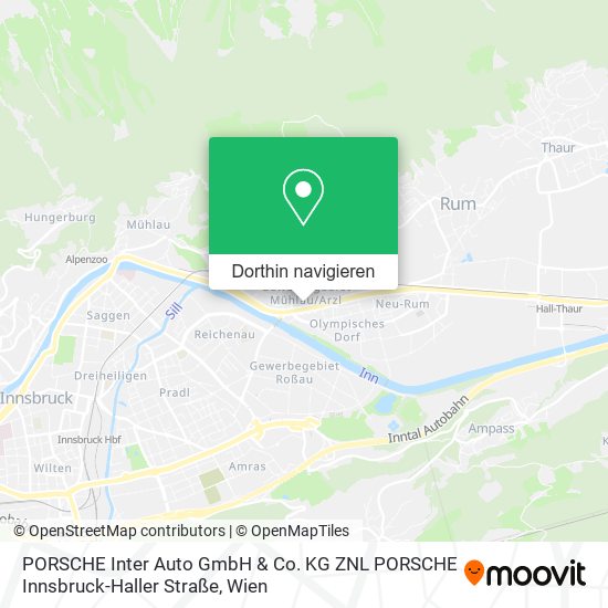PORSCHE Inter Auto GmbH & Co. KG ZNL PORSCHE Innsbruck-Haller Straße Karte