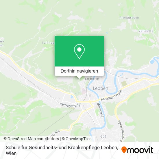 Schule für Gesundheits- und Krankenpflege Leoben Karte