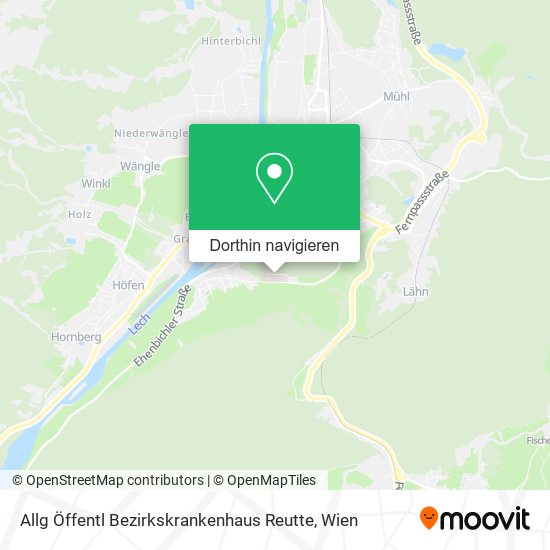 Allg Öffentl Bezirkskrankenhaus Reutte Karte