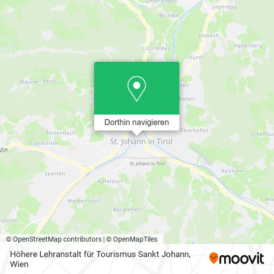 Höhere Lehranstalt für Tourismus Sankt Johann Karte
