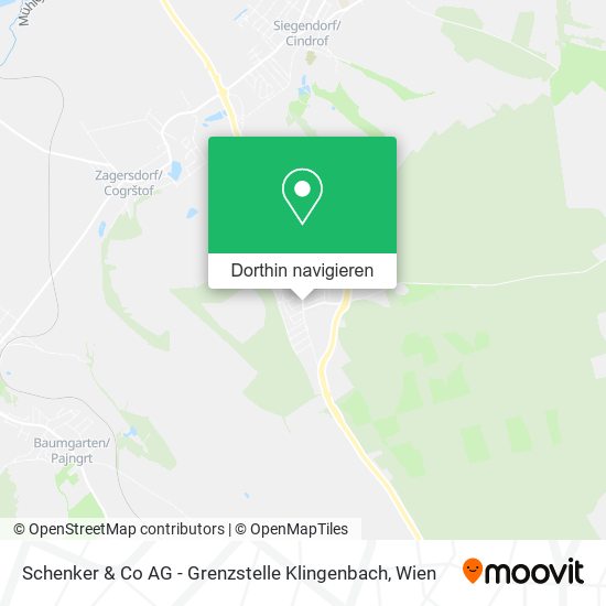 Schenker & Co AG - Grenzstelle Klingenbach Karte