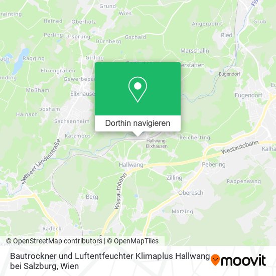 Bautrockner und Luftentfeuchter Klimaplus Hallwang bei Salzburg Karte