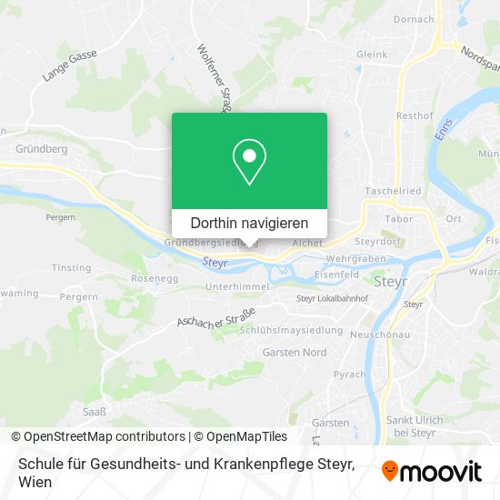 Schule für Gesundheits- und Krankenpflege Steyr Karte