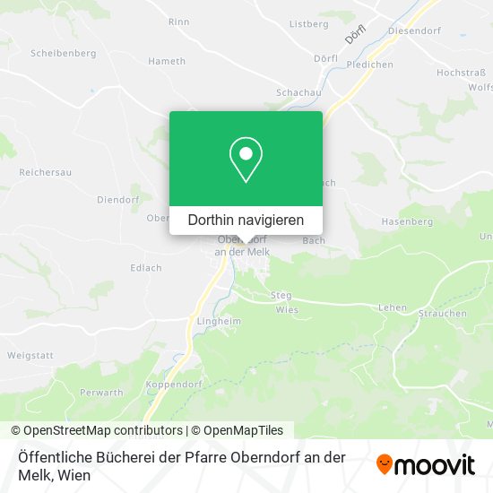 Öffentliche Bücherei der Pfarre Oberndorf an der Melk Karte