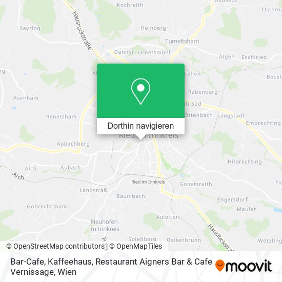 Bar-Cafe, Kaffeehaus, Restaurant Aigners Bar & Cafe Vernissage Karte