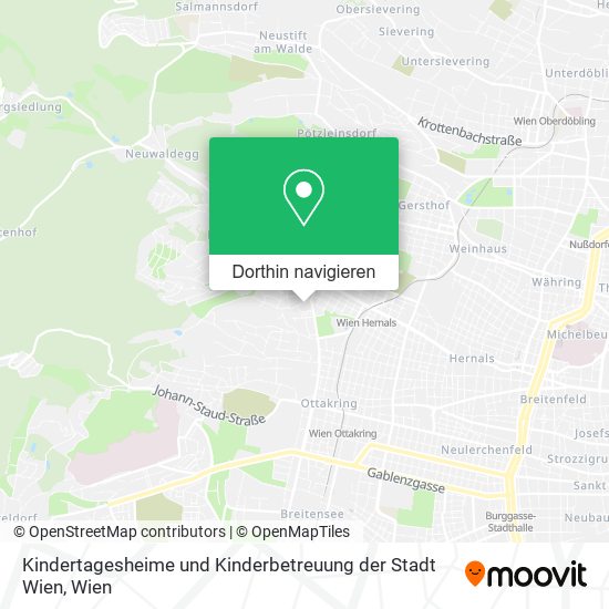 Kindertagesheime und Kinderbetreuung der Stadt Wien Karte