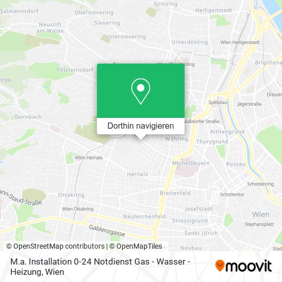 M.a. Installation 0-24 Notdienst Gas - Wasser - Heizung Karte