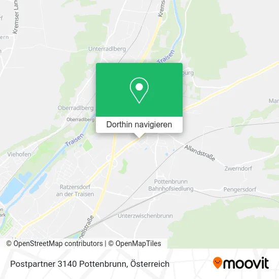 Postpartner 3140 Pottenbrunn Karte