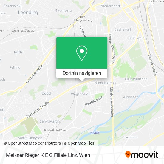 Meixner Rieger K E G Filiale Linz Karte
