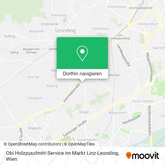 Obi Holzzuschnitt-Service im Markt Linz-Leonding Karte