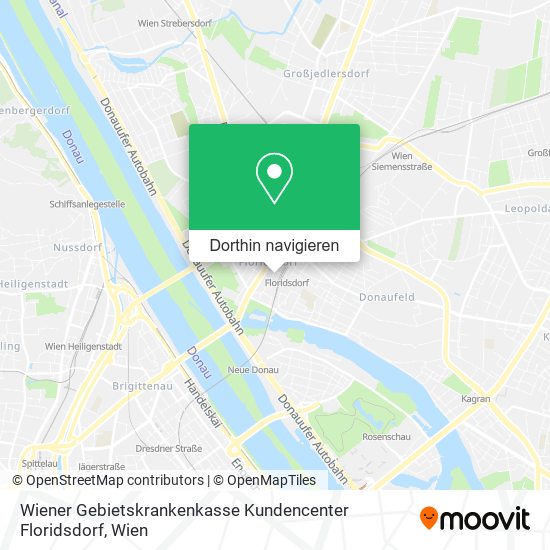 Wiener Gebietskrankenkasse Kundencenter Floridsdorf Karte